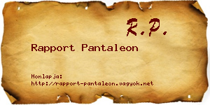 Rapport Pantaleon névjegykártya